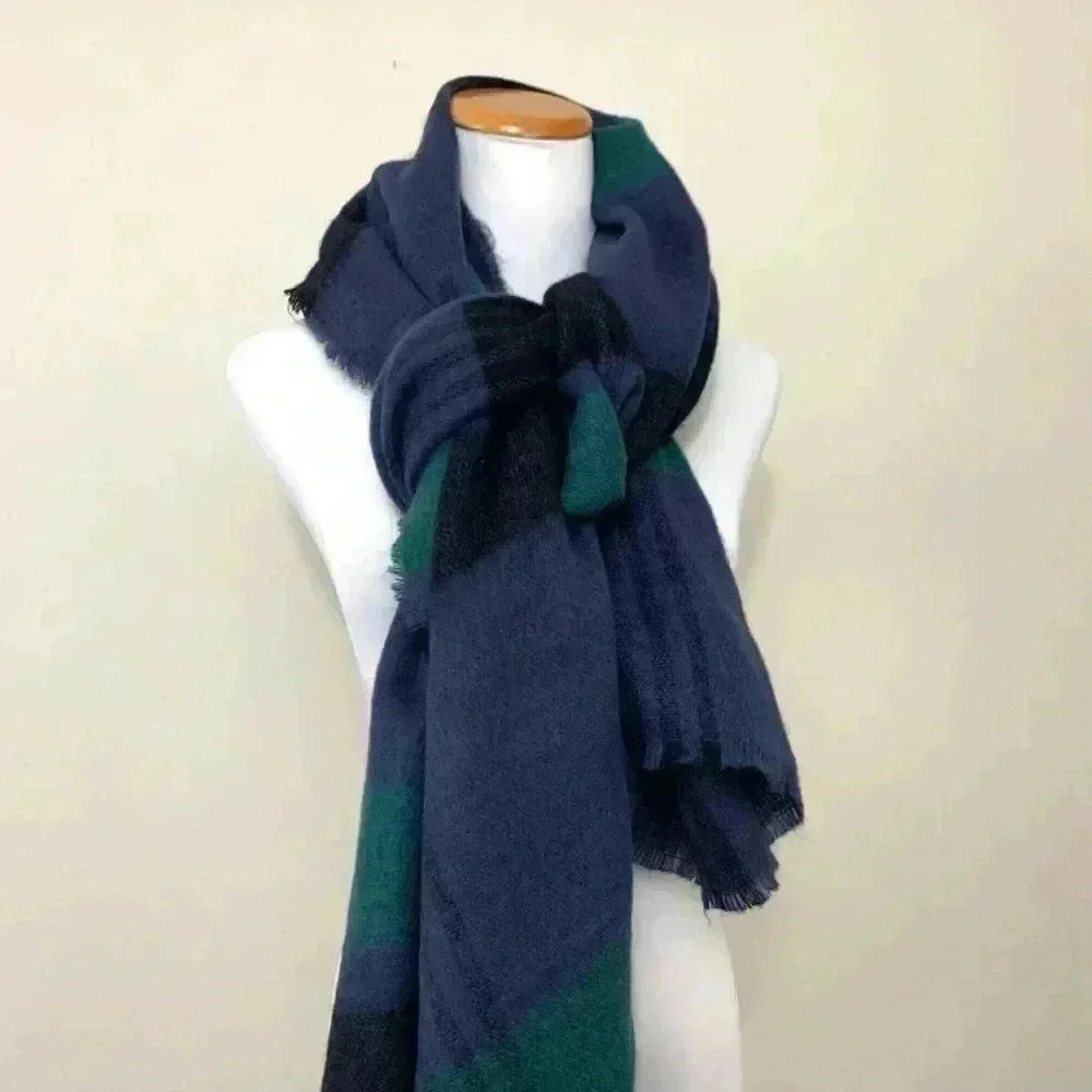 Merona super soft blue and green wrap/shawl/scarf
